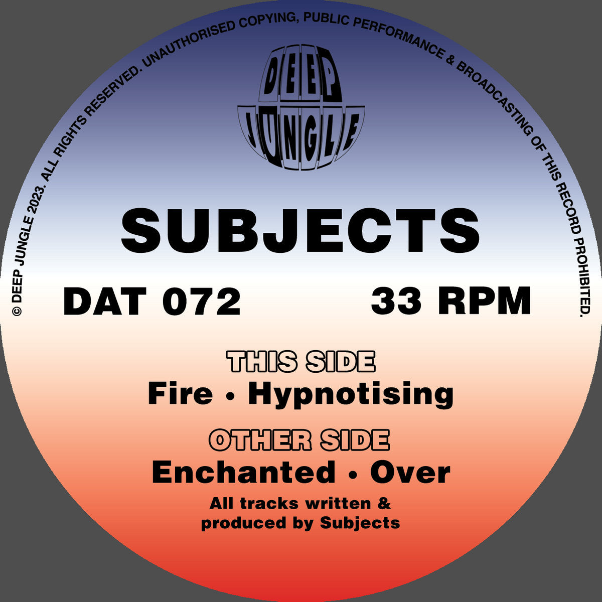Subjects - Enchanted / Over / Fire / Hypnotising - Deep Jungle (12", Special Edition, Quarter Blue & Red)