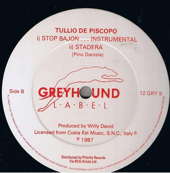 Tullio De Piscopo - Stop Bajon...Primavera - Greyhound Records (12")