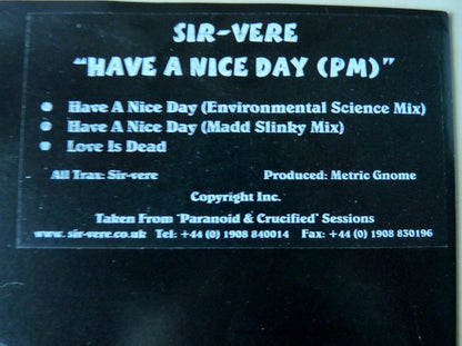 Sir-Vere - Have A Nice Day [PM] (12")