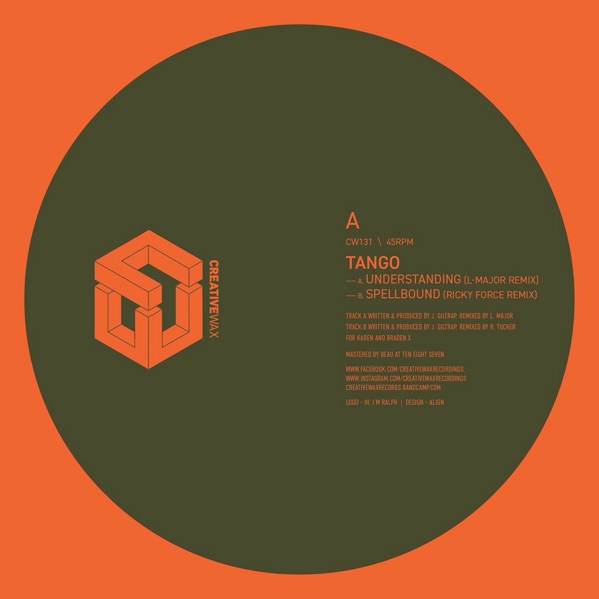 Tango - Understanding  / Spellbound Remixes - Creative Wax (12")