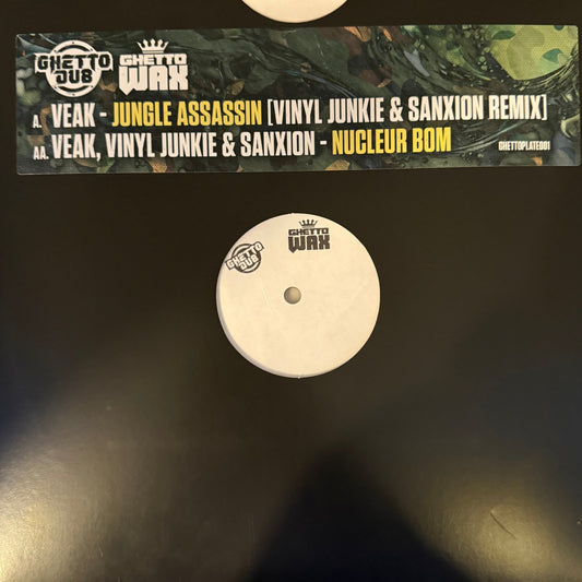 Veak, Vinyl Junkie & Sanxion - Jungle Assassin / Nucleur Bom (10" LTD, Lathe Cut Dub) - 2 LEFT - Includes Wavs