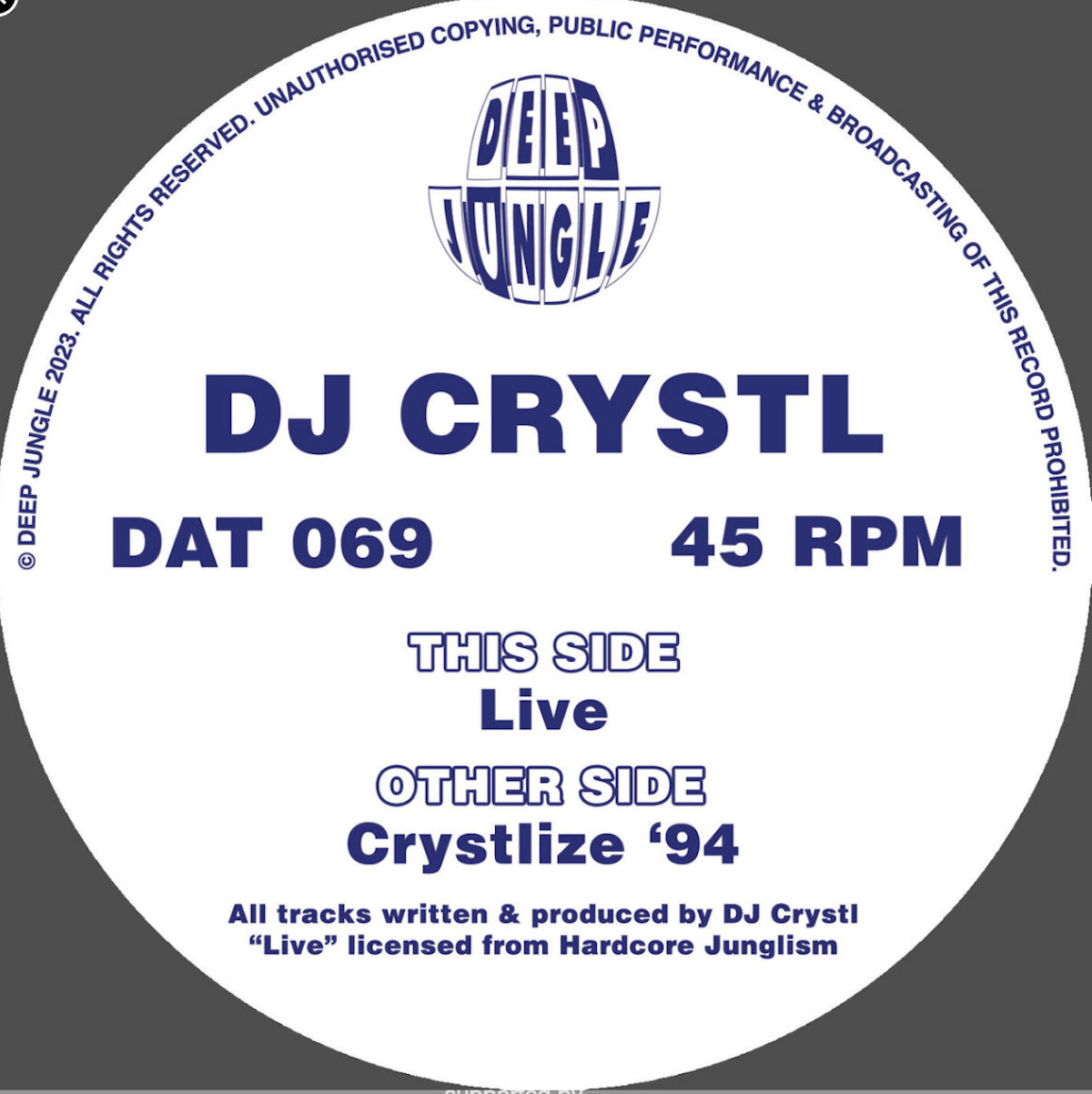 DJ Crystl - Crystlize ‘94 / Live - Deep Jungle (12")