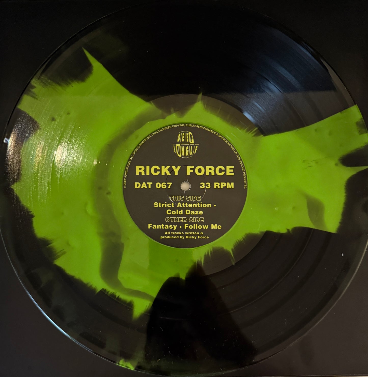 Ricky Force - Fantasy / Follow Me / Strict Attention / Cold Daze - Deep Jungle (12", Special Edition, Green & Black Splatter)