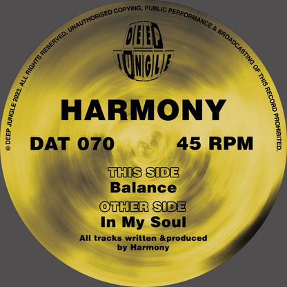 DJ Harmony - In My Soul / Balance - Deep Jungle (12", Special Edition, Yellow & Grey mixed)