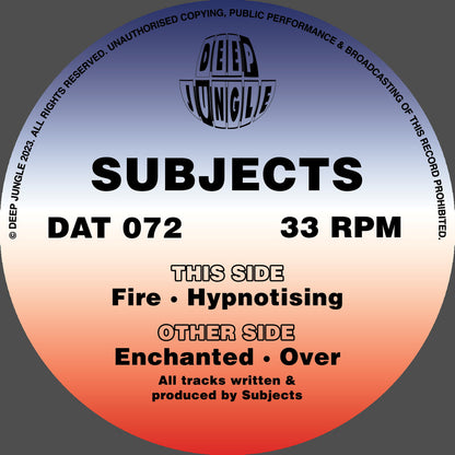 Subjects - Enchanted / Over / Fire / Hypnotising - Deep Jungle (12", Special Edition, Quarter Blue & Red)
