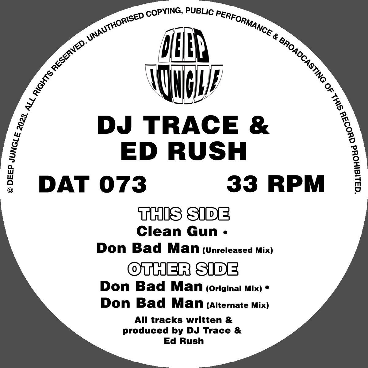DJ Trace - Don Bad Man - Deep Jungle (12", Special Edition, Brown & White Splatter)