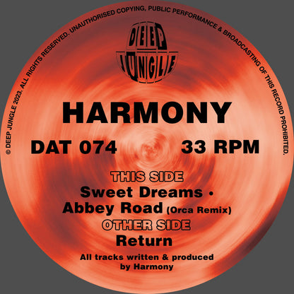 DJ Harmony - Return / Abbey Road (Orca Remix) / Sweet Dreams - Deep Jungle (12", Special Edition, Red & Brown Splatter)