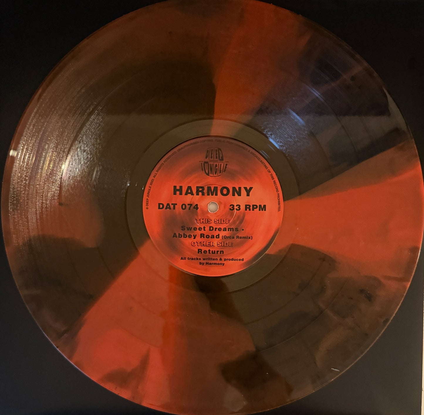 DJ Harmony - Return / Abbey Road (Orca Remix) / Sweet Dreams - Deep Jungle (12", Special Edition, Red & Brown Splatter)