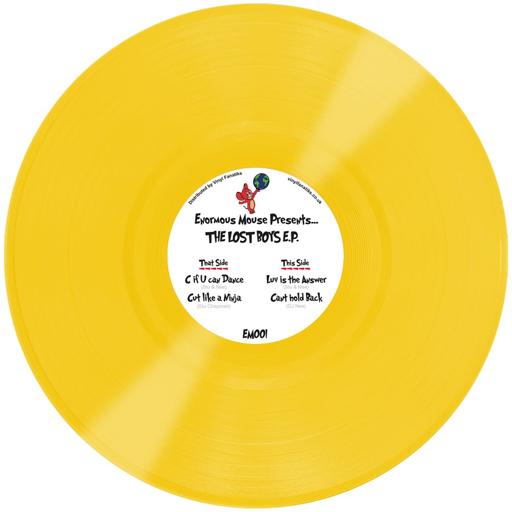 Stu & Nee - The Lost Boys E.P.  - Enormous Mouse Records (12" Yellow Vinyl)