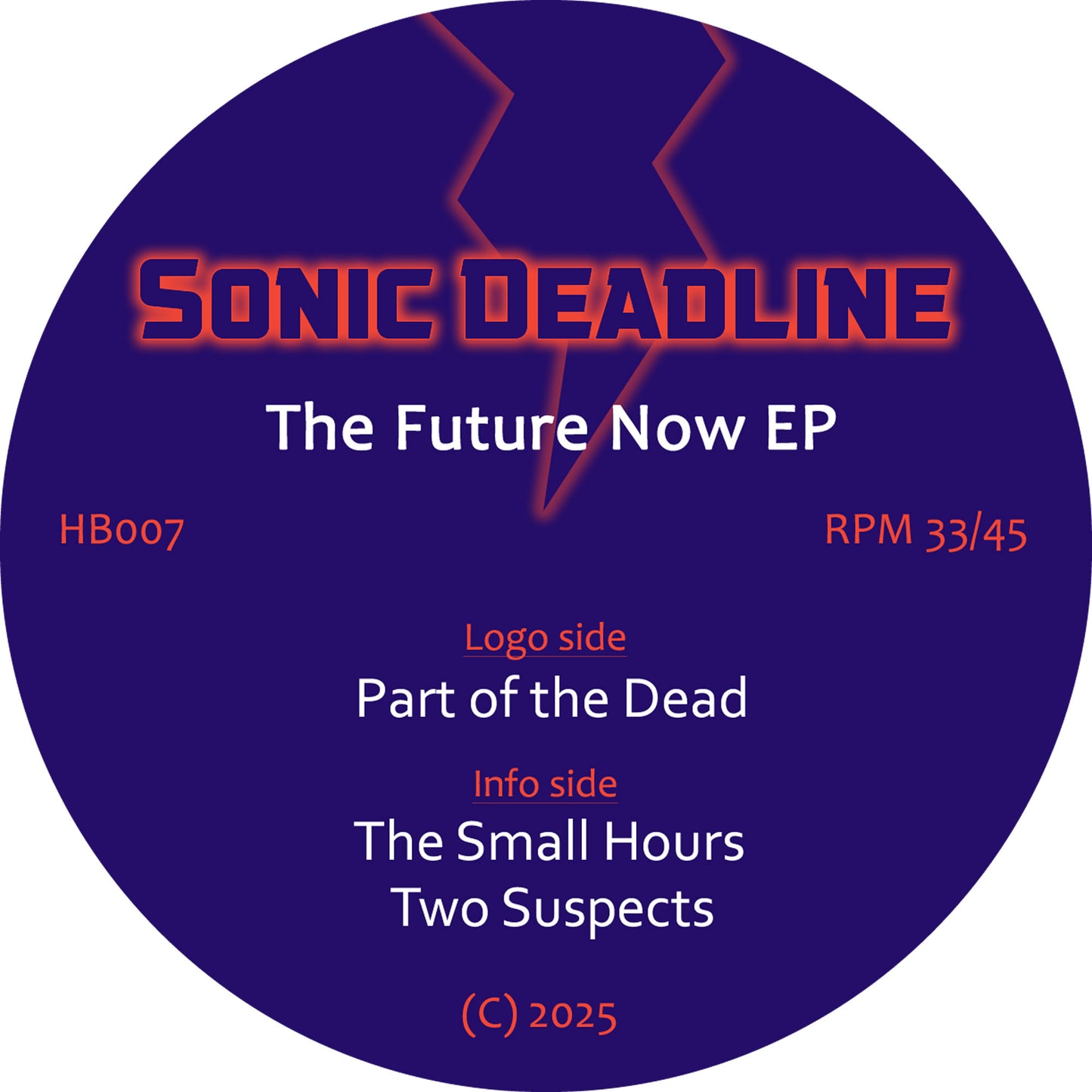 Sonic Deadline - The Future Now EP - Hard Boiled (12", Red Vinyl) - Vinyl Junkie UK