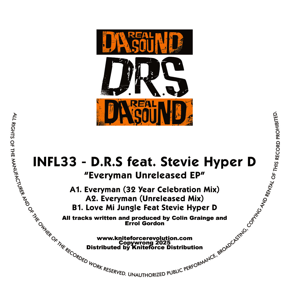 D.R.S. - Everyman Unreleased EP - Influential (12",  Black, White and Yellow Splatter) - Vinyl Junkie UK