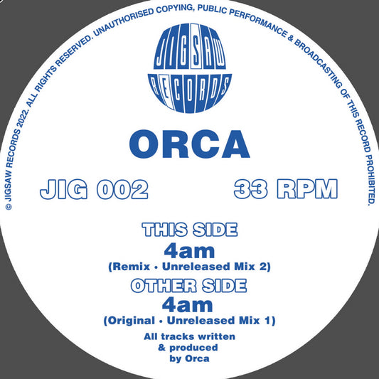 Orca - 4am - Jigsaw Records (12")