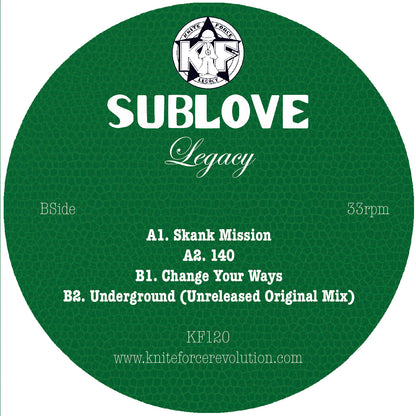 Sub Love - Legacy Volume 3 - Kniteforce Records (12" Green Splatter)