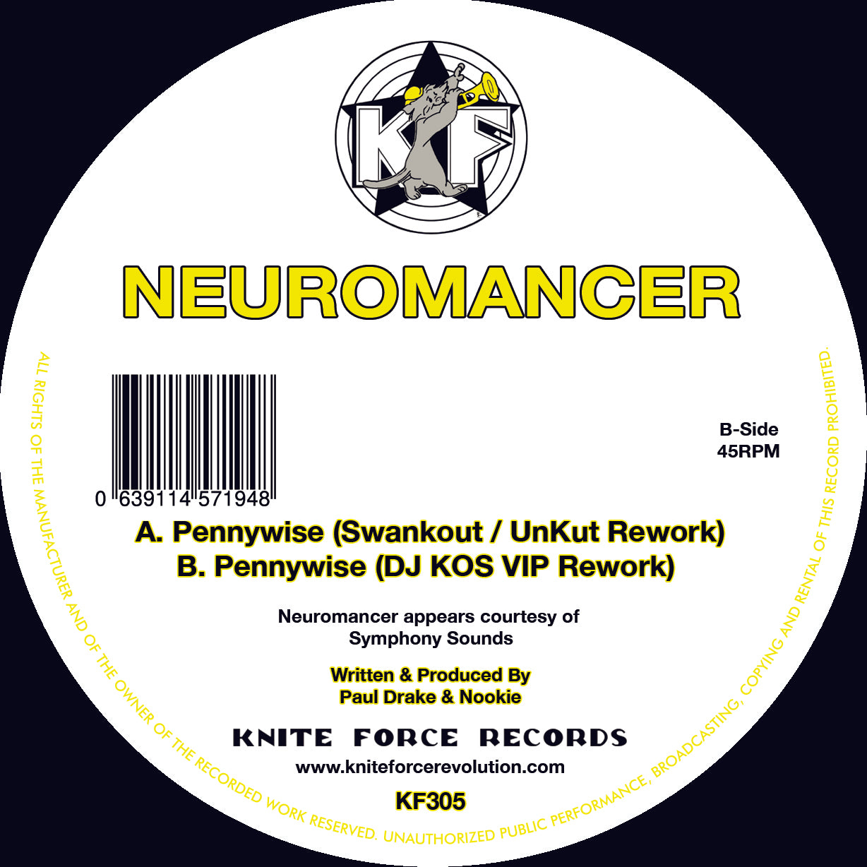 Neuromancer - Pennywise (Swankout & DJ Kos Remixes) - Kniteforce Records (10")