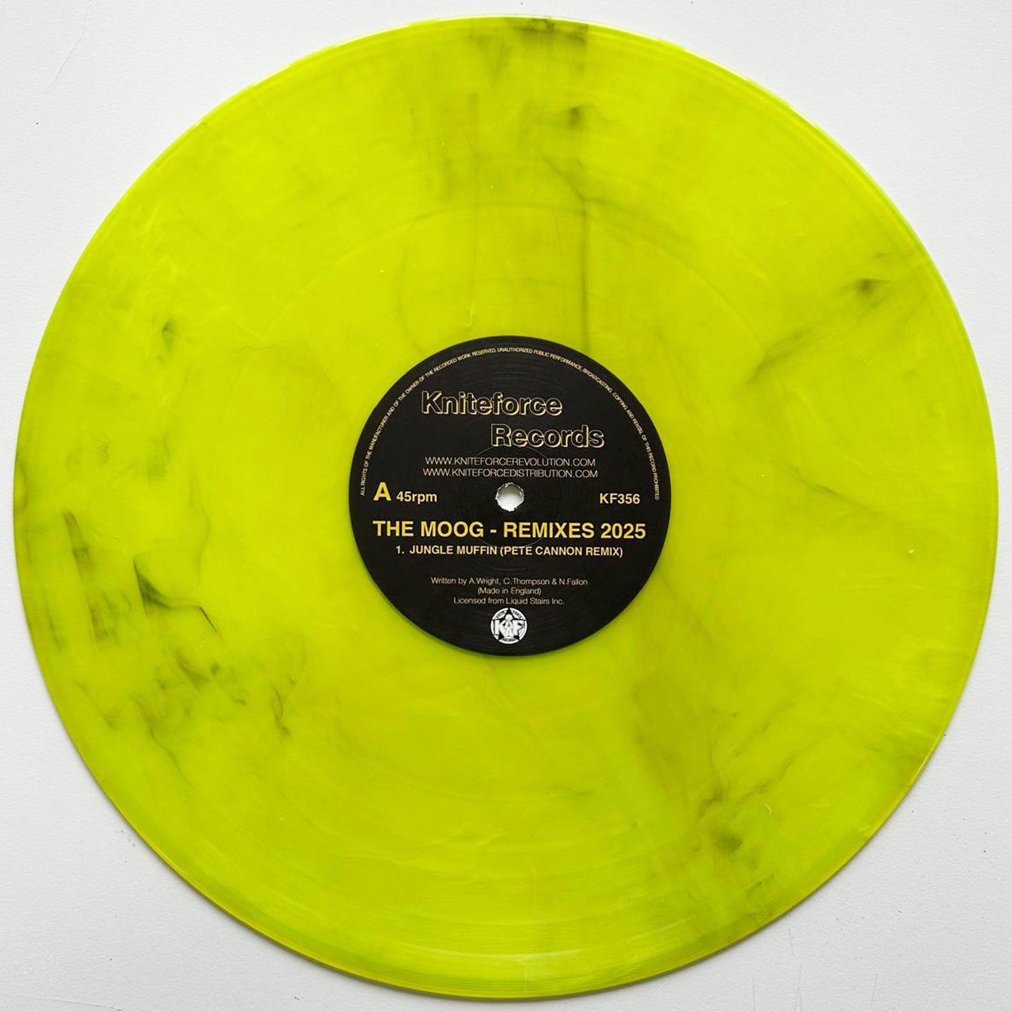 The Moog - Remixes 2025 - Kniteforce Records (12",  Yellow and Black Smoked)