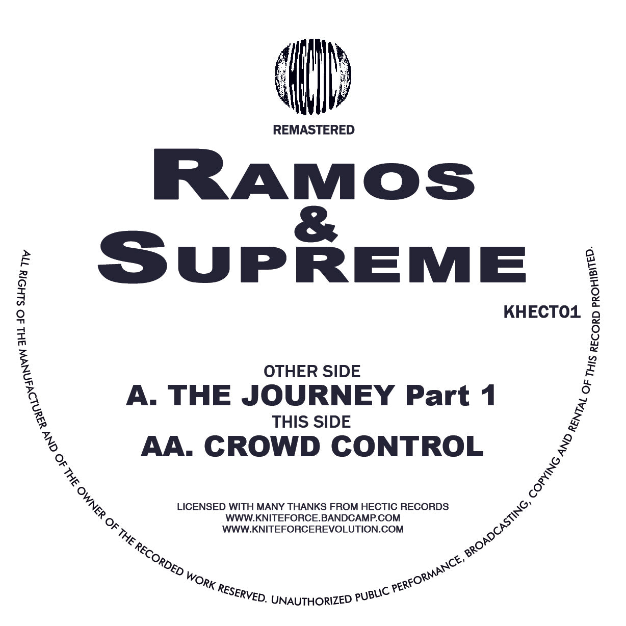 Ramos - The Journey Part 1 / Crowd Control - Kniteforce Records (12",  White Vinyl)