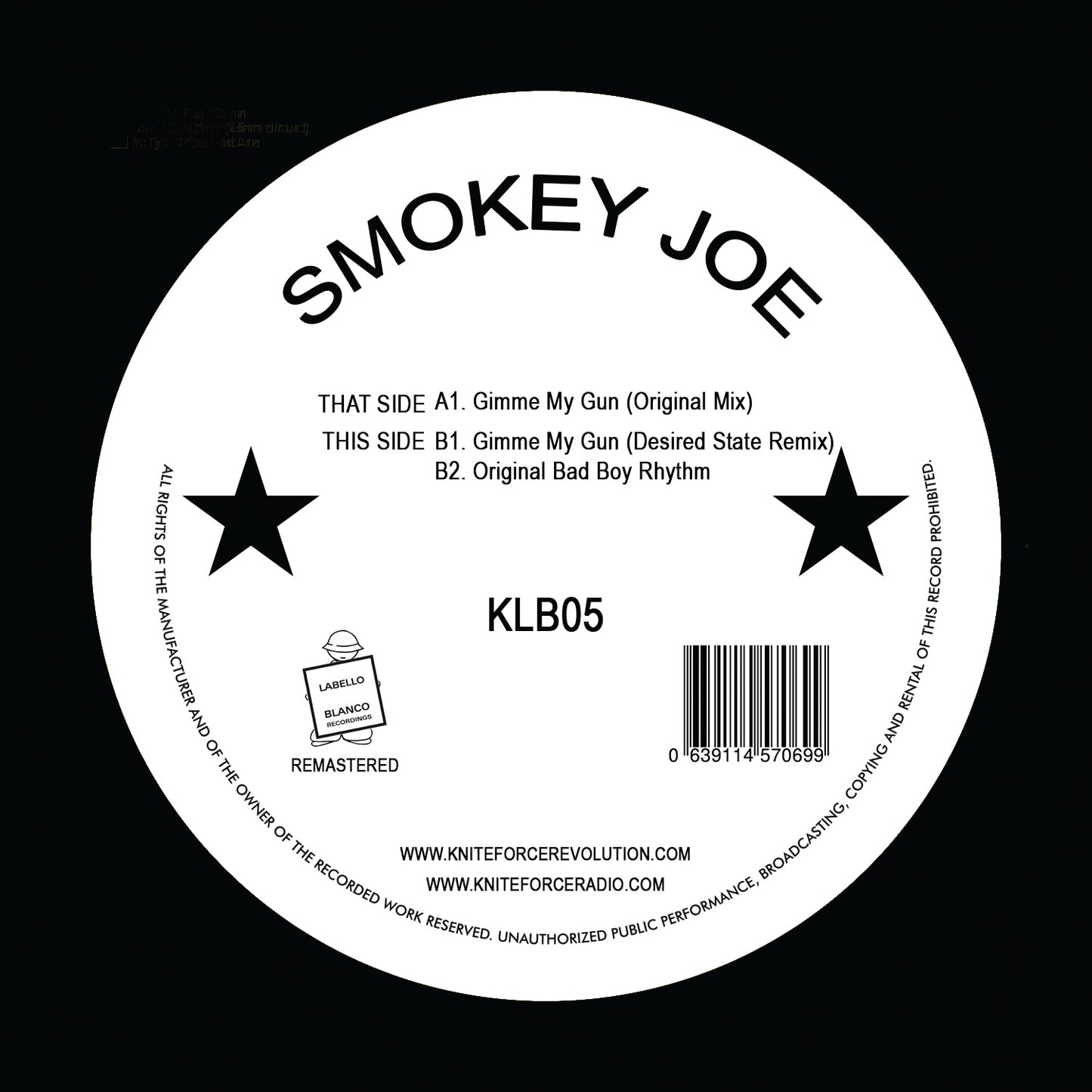 Smokey Joe - Gimme My Gun - Kniteforce Records (12")