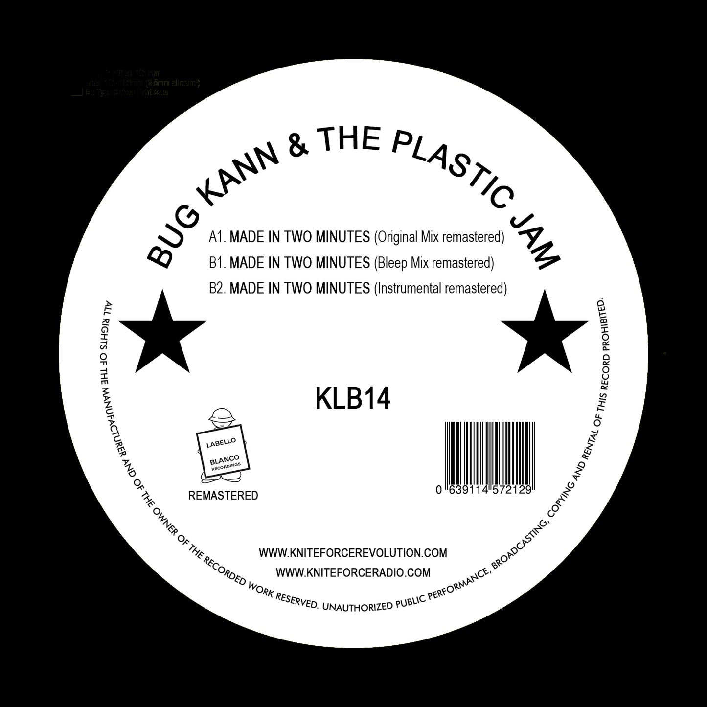 Bug Kann & The Plastic Jam - Made In Two Minutes - Labello Blanco Recordings (12")