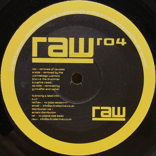 Winnebago Warriors - RAW R04 - Ripe Analogue Waveforms (RAW) Remix (12")