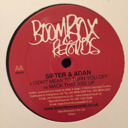 Sifter & Adan - Didn't Mean To Turn You Off (12")