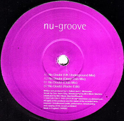 Nu-Groove - No Doubt - Outhouse Records (12")