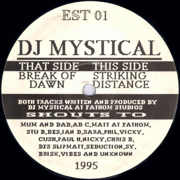 DJ Mystical (2) - Break Of Dawn / Striking Distance - Establishment Records (12")