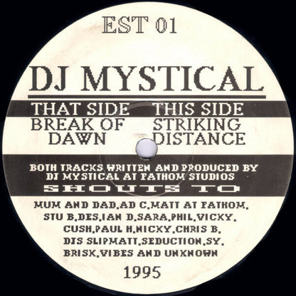 DJ Mystical (2) - Break Of Dawn / Striking Distance - Establishment Records (12")