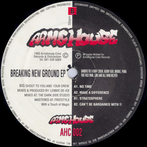 Lennie De-Ice - Breaking New Ground EP (12", EP)