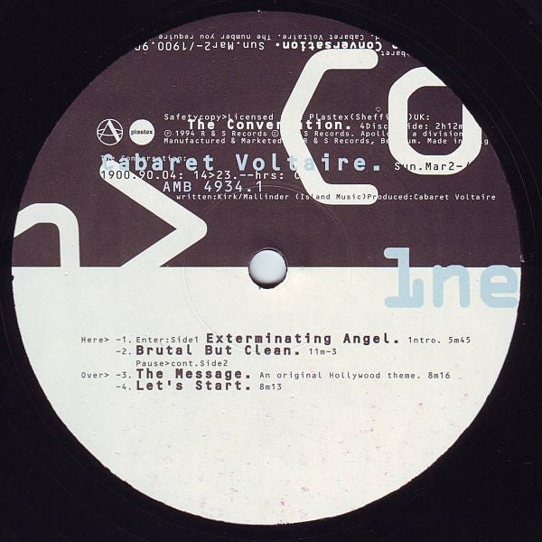Cabaret Voltaire - The Conversation - Apollo (4x12")