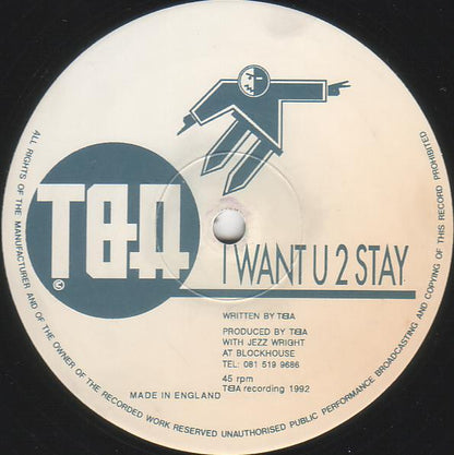 TBA (4) - I Want U 2 Stay / The Squidge - Blockhouse (12")