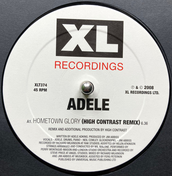 Adele (3) - Hometown Glory Remixes By High Contrast - XL Recordings (12")