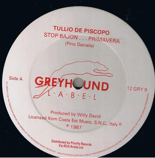 Tullio De Piscopo - Stop Bajon...Primavera - Greyhound Records (12")