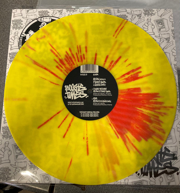 Aston Presents Pirate Jams & Quicklung - U Know The Score / 4evr (12", Yellow Splatter)