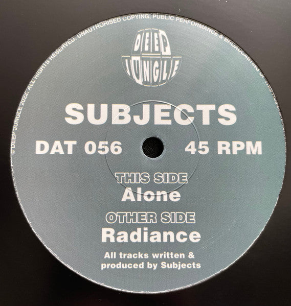 Subjects (5) - Radiance / Alone - Deep Jungle (12")