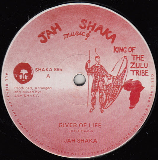 Jah Shaka - Giver Of Life / Life Time Dub - Jah Shaka Music (12", Red label)