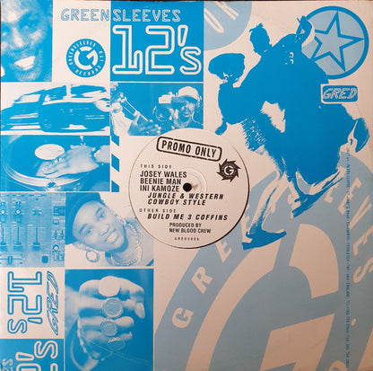 Josey Wales - Jungle & Western Cowboy Style / Build Me 3 Coffins (New Blood Crew Remixes) - Greensleeves Records (12", Promo)