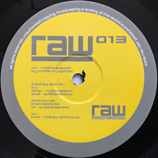 Guy McAffer & R.Wightman - RAW 013 (12")