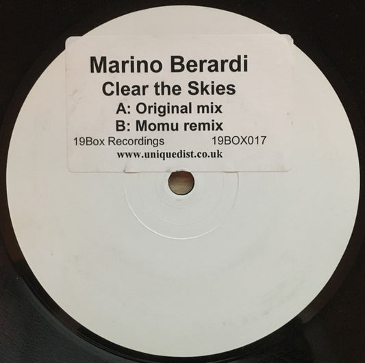 Marino Berardi - Clear The Skies (12", 33 ⅓ RPM, Promo, White Label)