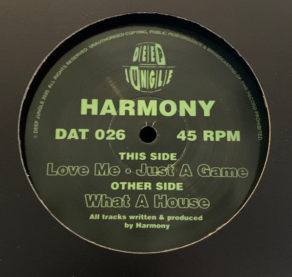 DJ Harmony - What A House / Love Me / Just A Game (12")