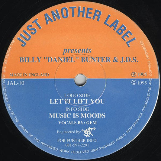 Billy "Daniel" Bunter - Let It Lift You / Music Is Moods - Just Another Label (12")