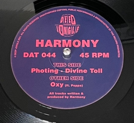 DJ Harmony - Oxy / Photing / Divine Toll  (12")