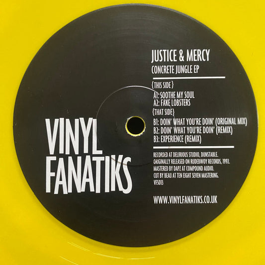 Justice & Mercy - Concrete Jungle EP - Vinyl Fanatiks (12" Yellow Vinyl)