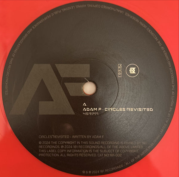 Adam F - Circles Revisited / Reboots  - 181 Recordings (12" Orange Vinyl)