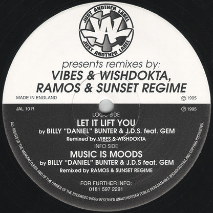 Billy "Daniel" Bunter - Let It Lift You / Music Is Moods (Remixes) - Just Another Label (12")
