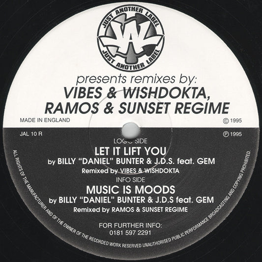 Billy "Daniel" Bunter - Let It Lift You / Music Is Moods (Remixes) - Just Another Label (12")