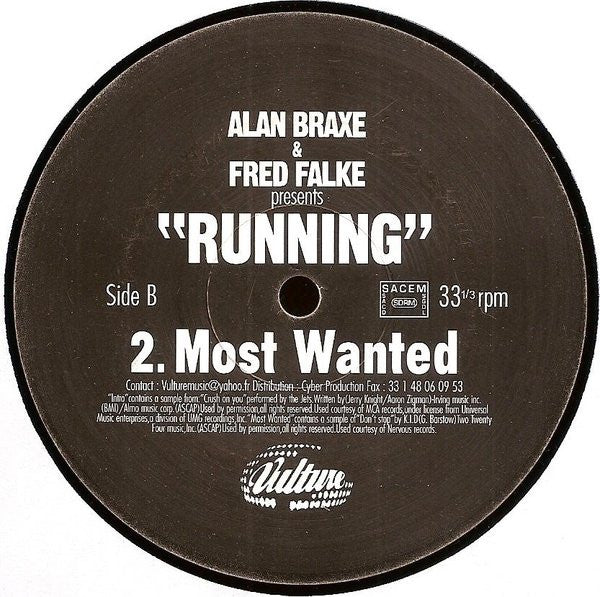 Alan Braxe & Fred Falke - Running - Vulture Music (12")