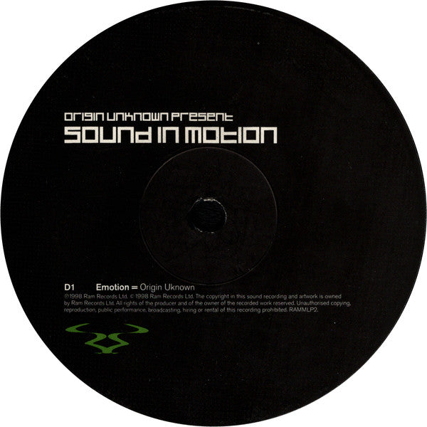 Origin Unknown - Sound In Motion - RAM Records (5x12" Album)