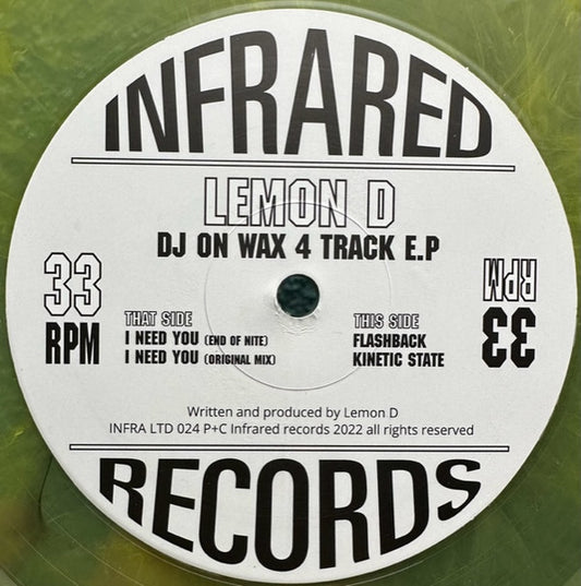 Lemon D - DJ On Wax 4 Track E.P - Infrared (12", Yellow Translucent Marbled)