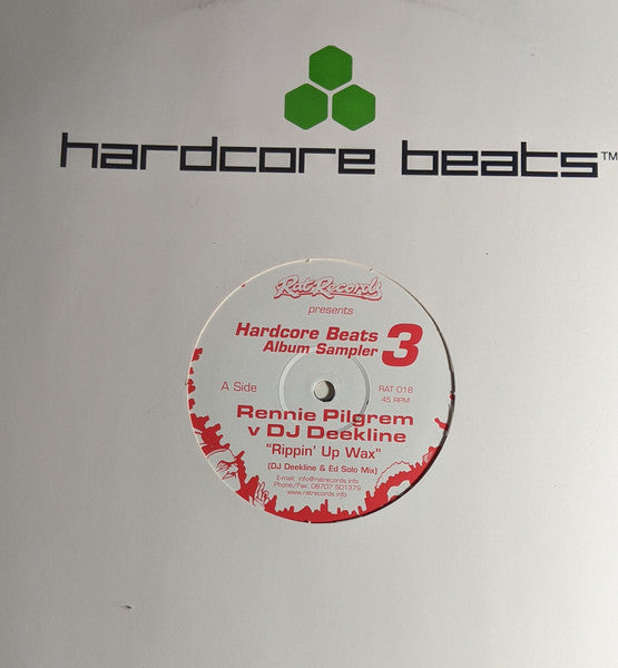 Rennie Pilgrem - Hardcore Beats Album Sampler 3 - Rat Records (12", Red/White Label)