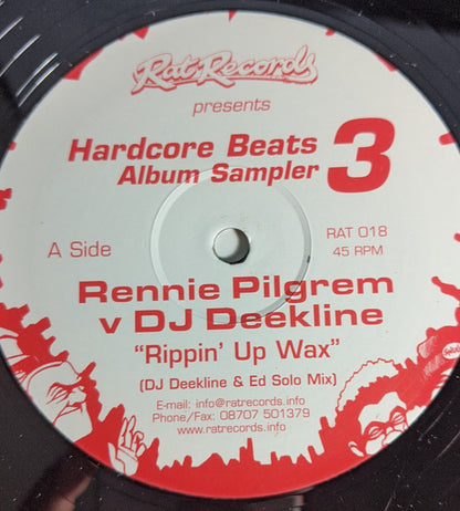 Rennie Pilgrem - Hardcore Beats Album Sampler 3 - Rat Records (12", Red/White Label)